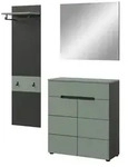 GARDEROBE-SET Salbei und grau, Garderobe 3-teilig, 140 x 190 cm, Soft-Close, Cooper
