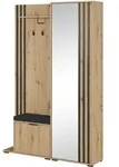 GARDEROBENSCHRANK NELIANA 131/192/40 cm Modern Garderobe-Set Eiche Artisan