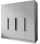 DREHT&Uuml;RENSCHRANK BERON 200/200/51 cm Modern Kleiderschrank 4-t&uuml;rig Wei&szlig;