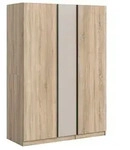 KLEIDERSCHRANK Eiche Sonoma, Kaschmir 3-t&uuml;rig 130 x 183 cm, Dreht&uuml;renschrank