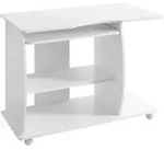 SCHREIBTISCH Computertisch Rollen 3D-Ecken, Wei&szlig; 90x50x71 cm