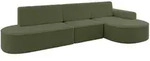 ECKSOFA mit Schlaffunktion Ottomane RECHTS MARI L2-S 368X167X85 Gr&uuml;n Boucl&eacute;