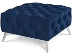 HOCKER Chesterfield Whitby Marineblau Samt mit silbernen F&uuml;&szlig;en