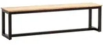 ESSZIMMERBANK Massivholz Metall Loft-Stil ohne Lehne, Akazie 120x40x45 cm