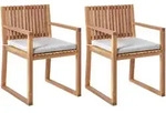 GARTENSTUHL 2er-Set Hellbraun/Hellgrau Sassari Premium