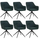 ESSZIMMERSTUHL Schwarz, Petrol 6er-Set