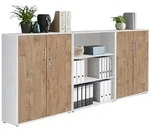 Aktenschrank Office Edition Sw Set 9 Wei&szlig;/Eichefarben