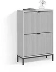 SCHUHKIPPER Aterno Grau 60 x 92 cm mit 2 Klappschubladen