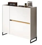 SCHUHKIPPER wei&szlig; und Artisan Eiche, Schuhschrank 110 x 94 cm, Soft-Close, Borga