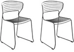 GARTENSTUHL 2er-Set Metall Schwarz Pistoia