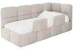 EINZELLBETT Jugendbett mit Bettkasten, Links - KIVY 80x200 Beige