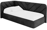 EINZELLBETT Jugendbett mit Bettkasten, Rechts - FIKY 80x200 Schwarz