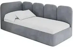 EINZELLBETT Jugendbett mit Bettkasten und Matratze H3/H4, Rechts - VELY 80x200 Grau