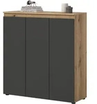 KOMMODE grau, Evoke Eiche 105 x 11 cm, Anrichte mit 10 F&auml;chern
