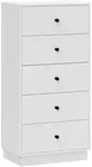 KOMMODE Sideboard mit 5 Schubladen Schrank aus Holzwerkstoff 47 x 29 x 95 cm Wei&szlig;