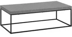 COUCHTISCH in Stein-Optik mit Metallbeinen, Modernes Design, Rechteckig, Gro&szlig;, Grau