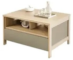 COUCHTISCH Salbei, Eiche, Beistelltisch skandinavisch 80 x 60 cm, Soft-Close