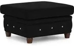 HOCKER Chesterfield Cleo Blink Schwarz Samt mit Kristallsteppung und braunen