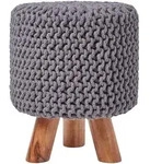 STRICK-HOCKER grau, Dreibein 32/32/42 cm