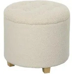 HOCKER, Holzrahmen &Oslash;45 x 41 cm Cremewei&szlig;