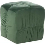 POUF Samtstoff Dunkelgr&uuml;n Turley