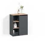BADSCHRANK Paolina Anthrazit/Goldkraft Eiche 68 x 88.2 cm , mit offenen Regalen und