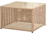 COUCHTISCH outdoor 66/66 cm Polyrattan Beige Omegana