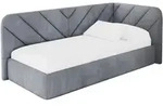 EINZELLBETT Jugendbett mit Bettkasten, Links - FIKY 80x200 Grau