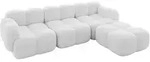 ECKSOFA modulares Sofa Rechts Miko-L2 302x205x75 Wei&szlig; Boucl&eacute;