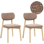 ESSZIMMERSTUHL 2er-Set Boucl&eacute; Hellbraun/Taupe Mills