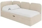 EINZELLBETT Jugendbett mit Bettkasten, Rechts - ALVY 100x200 Beige