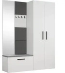 GARDEROBENSCHRANK MODULO 160,6/204/40 cm Modern Garderobe-Set Wei&szlig;