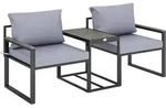 BALKONM&Ouml;BEL-SET 3er Set Stahl Polyester Grau