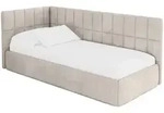 EINZELLBETT Jugendbett mit Bettkasten und Matratze H3/H4, Rechts - TULY 100x200 Beige