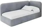 EINZELLBETT Jugendbett mit Bettkasten und Matratze H3/H4, Links - ELSY 90x200 Grau