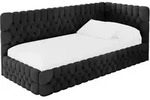 EINZELLBETT Jugendbett mit Bettkasten und Matratze H3/H4, Links - MULY 100x200