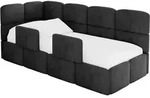 EINZELLBETT Jugendbett mit Bettkasten, Rechts - KIVY 80x200 Schwarz