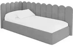 EINZELLBETT Jugendbett mit Bettkasten und Matratze H3/H4, Rechts - ARTY 90x200 Grau