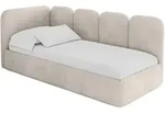 EINZELLBETT Jugendbett mit Bettkasten und Matratze H3/H4, Rechts - VELY 100x200 Beige