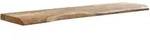 WANDREGAL Akazienholz Baumkante Rustikal, Beige 120x26x4 cm