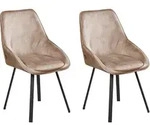 ESSZIMMERSTUHL 2er-Set drehbar Samtstoff Beige Terlton