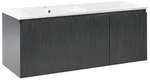 WASCHBECKENUNTERSCHRANK wandmontiertk mit Waschbecken Schwarz Tiete