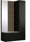 GARDEROBENSCHRANK MODULO 120,6/204/40 cm Modern Garderobe-Set Schwarz