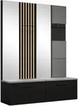 GARDEROBENSCHRANK MODULO 161,2/204/40 cm Modern Garderobe-Set Schwarz
