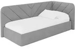 EINZELLBETT Jugendbett mit Bettkasten, Links - FIKY 100x200 Grau