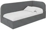 EINZELLBETT Jugendbett mit Bettkasten, Links - ELRY 80x200 Dunkelgrau