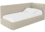 EINZELLBETT Jugendbett mit Bettkasten und Matratze H3/H4, Links - MULY 90x200