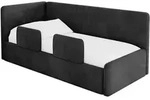EINZELLBETT Jugendbett mit Bettkasten, Rechts - NORY 80x200 Schwarz