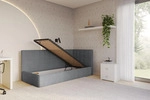 EINZELLBETT Jugendbett mit Bettkasten und Matratze H3/H4, Links - TULY 80x200
