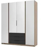 DREHT&Uuml;RENSCHRANK CAGLIARI 200/239/61,9cm 4-t&uuml;rig mit Spiegel Goldfarben